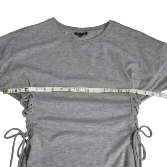 Topshop Lace Up Gray Mini Dress Size 4 - Picture 9 of 11
